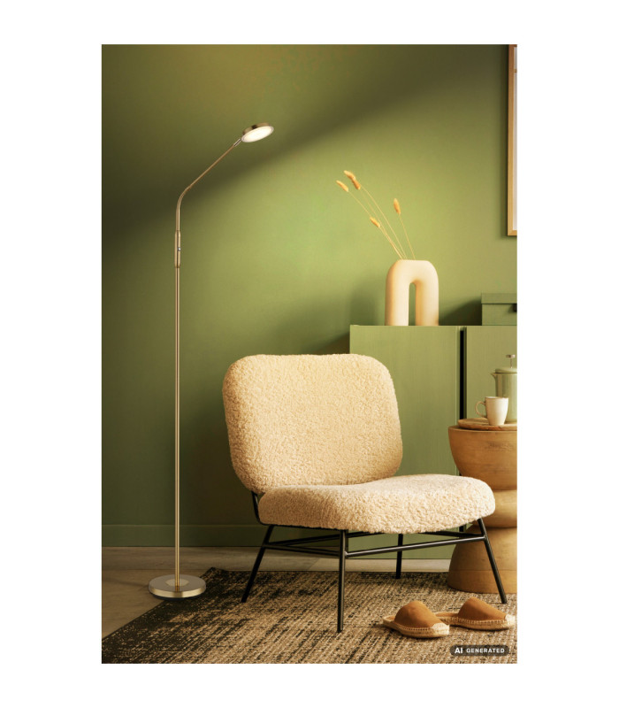 Silvio Integrated LED Task Floor Lamp Matt Brass Colour 2700-3350-4000K-11
