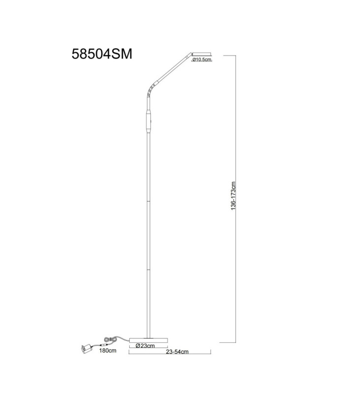 Silvio Integrated LED Task Floor Lamp Matt Brass Colour 2700-3350-4000K-13