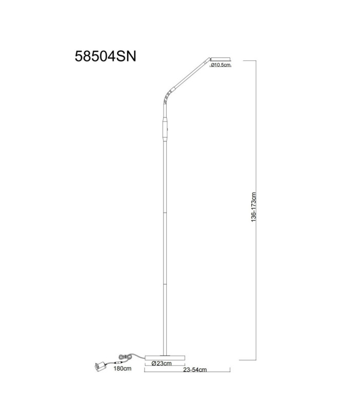 Silvio Integrated LED Task Floor Lamp Matt Nickel 2700-3350-4000K-13