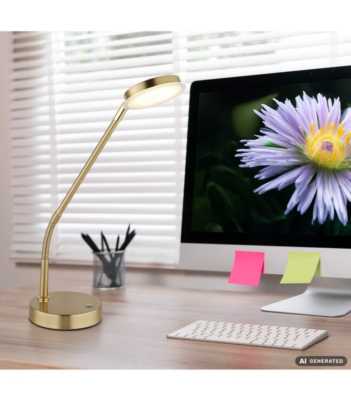 Silvio Integrated LED Desk Task Lamp Matt Brass Colour 2700-3350-4000K-8