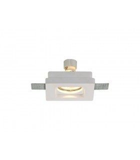Square Stepped Recessed Spotlight, GU10, White Paintable Gypsum, Cut Out: L:103mmxW:103mm - 1