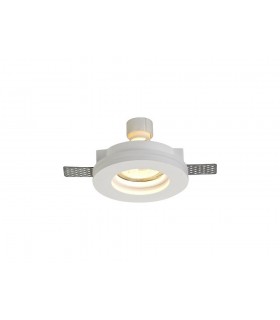 Round Stepped Recessed Spotlight, GU10, White Paintable Gypsum, Cut Out: D:103mm - 1