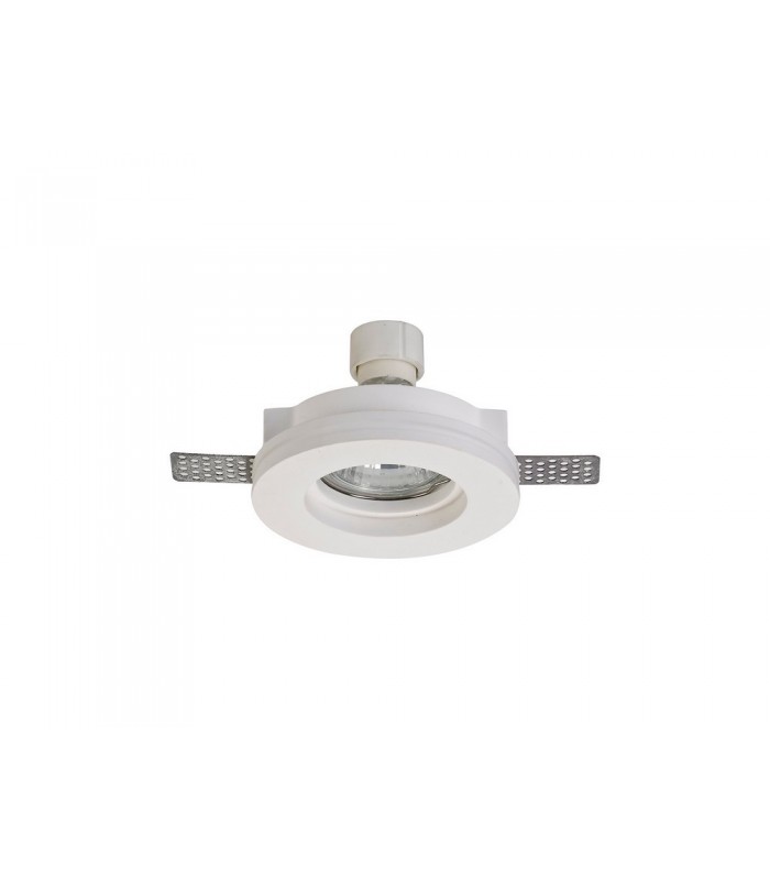 Round Stepped Recessed Spotlight, GU10, White Paintable Gypsum, Cut Out: D:103mm - 3