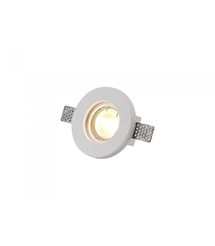 Round Stepped Recessed Spotlight, GU10, White Paintable Gypsum, Cut Out: D:103mm - 4
