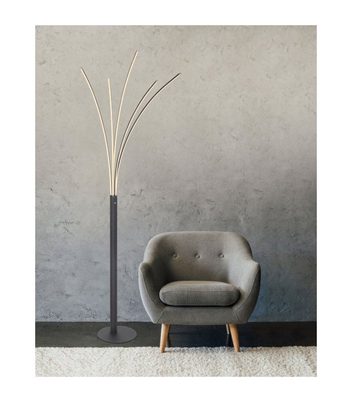 Bizzy Integrated LED Multi Arm Floor Lamp Matt Black 3000K-4