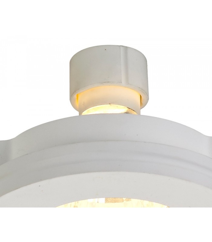 Round Stepped Recessed Spotlight, GU10, White Paintable Gypsum, Cut Out: D:103mm - 6
