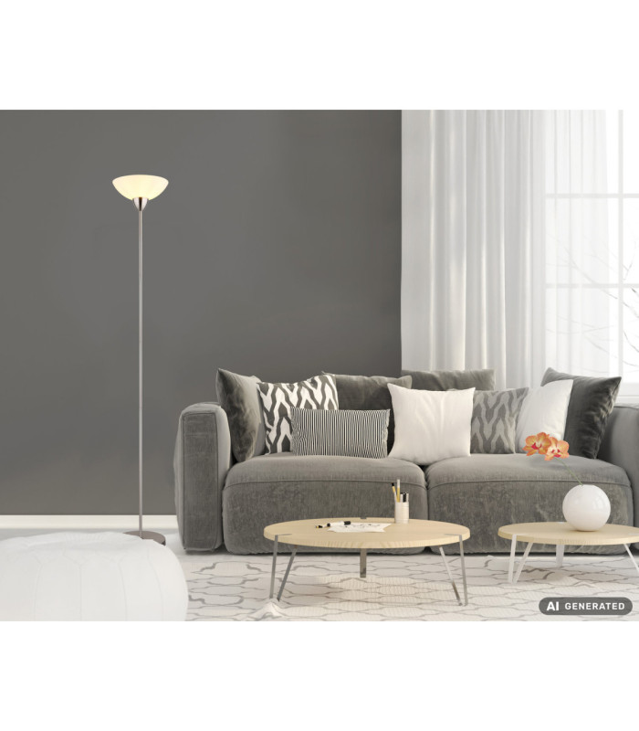 Lima Uplighter Floor Lamp Matt Nickel 1x E27-8
