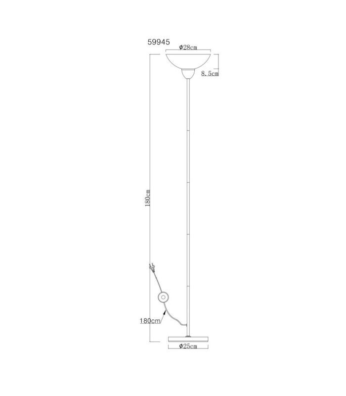 Lima Uplighter Floor Lamp Matt Nickel 1x E27-9