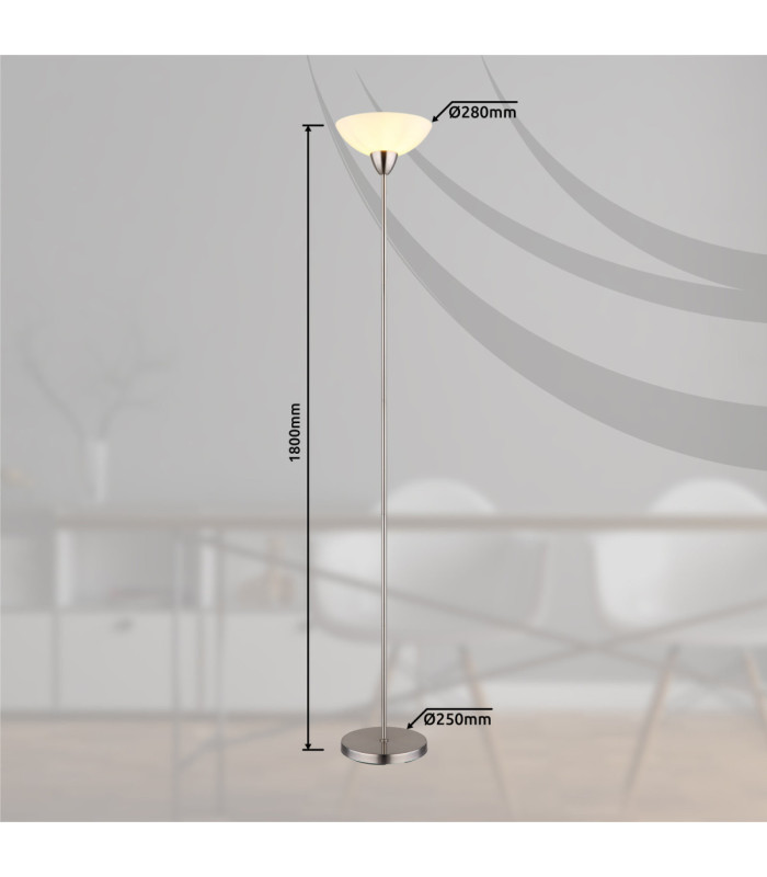 Lima Uplighter Floor Lamp Matt Nickel 1x E27-10