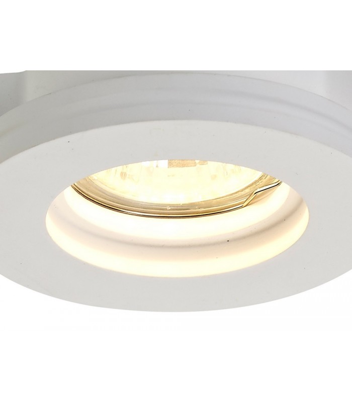 Round Stepped Recessed Spotlight, GU10, White Paintable Gypsum, Cut Out: D:103mm - 7