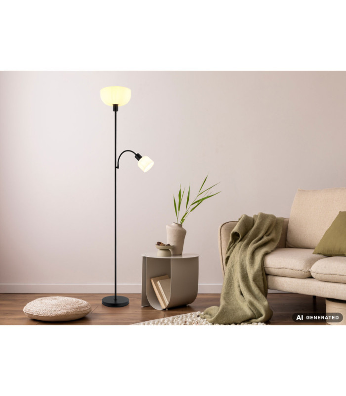 Hinton Mother & Child Lamp Matt Black 2x E27 E14-8