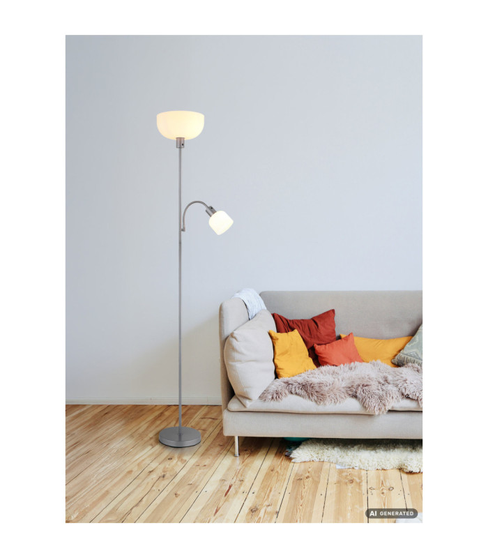 Hinton Mother & Child Lamp Matt Silver Colour  2x E27 E14-8
