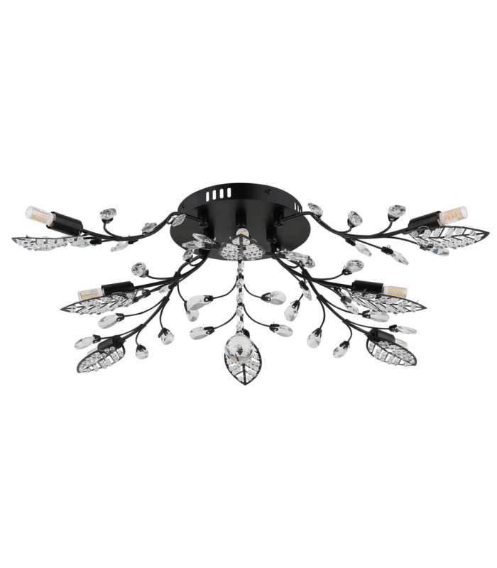 Janis Multi Arm Semi Flush Ceiling Lamp Matt Black 8x G9-2