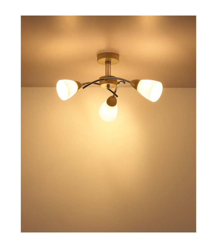 Paula Multi Arm Semi Flush Ceiling Lamp Matt Sand Colour  3x E14-5
