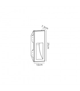 Small Recessed Marker Wall Lamp, 1 x GU10, White Paintable Gypsum, Cut Out: L:253mmxW:103mm - 2