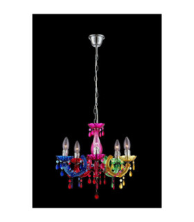 Cuimbra II Multi Colour Chandelier Chrome 5x E14-2