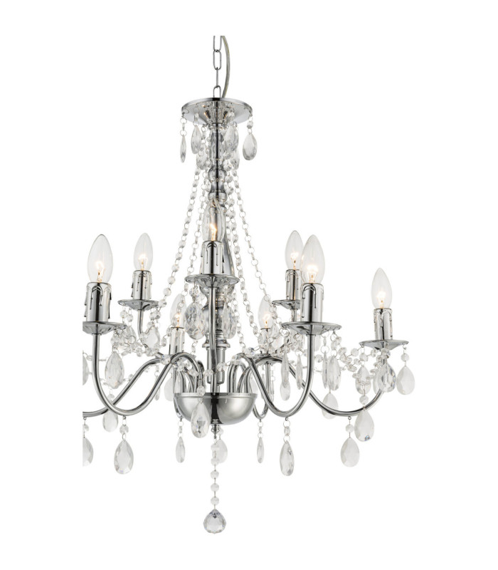 William Chandelier Chrome 9x E14-3