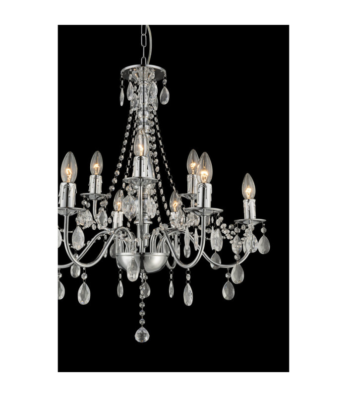 William Chandelier Chrome 9x E14-4