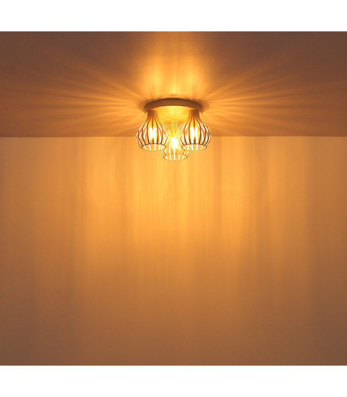 Mateo Semi Flush Ceiling Light Creme Colour  3x E14-4