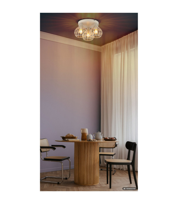 Mateo Semi Flush Ceiling Light Creme Colour  3x E14-5