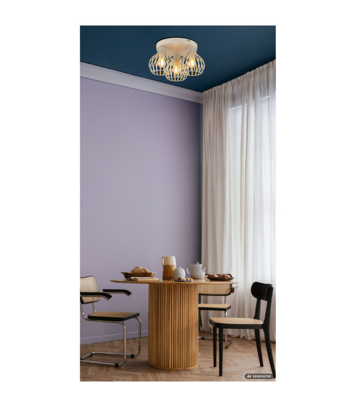 Mateo Semi Flush Ceiling Light Creme Colour  3x E14-6