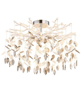 Danna Ceiling Light Chrome Smoke Glass Crystal 8x G9-1