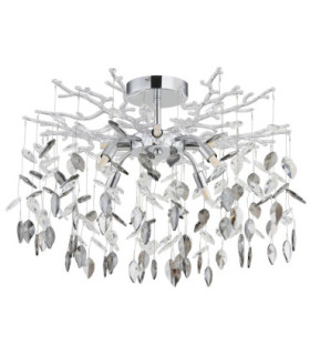 Danna Ceiling Light Chrome Smoke Glass Crystal 8x G9-2