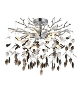 Danna Ceiling Light Chrome Black Glass Crystal 8x G9-1