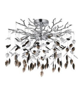 Danna Ceiling Light Chrome Black Glass Crystal 8x G9-2