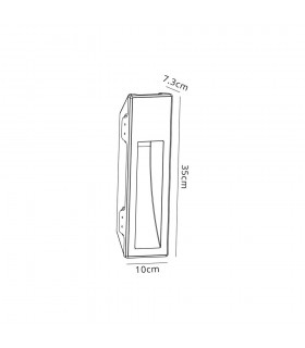 Medium Recessed Marker Wall Lamp, 1 x GU10, White Paintable Gypsum, Cut Out: L:353mmxW:103mm - 2
