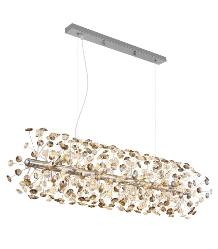 Katrina Bar Pendant Ceiling Light Chrome 12x G9 3000K-1