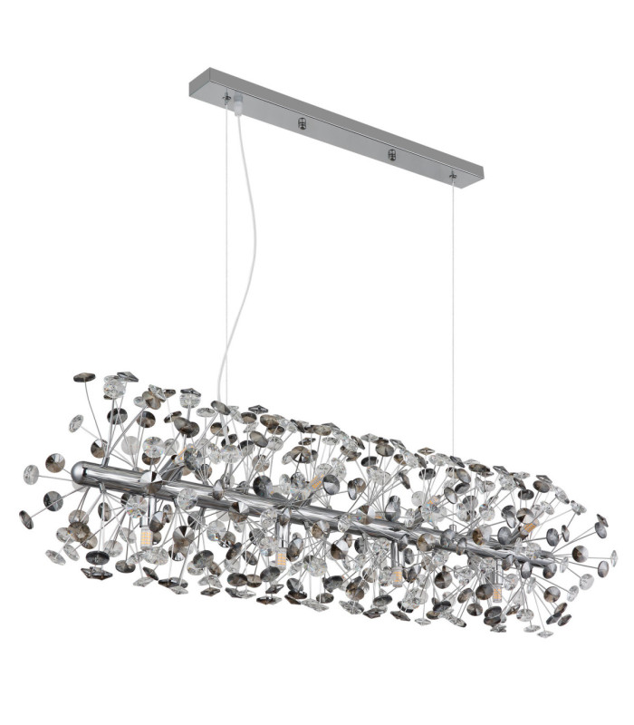 Katrina Bar Pendant Ceiling Light Chrome 12x G9 3000K-2