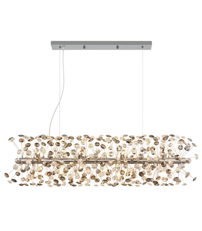 Katrina Bar Pendant Ceiling Light Chrome 12x G9 3000K-3