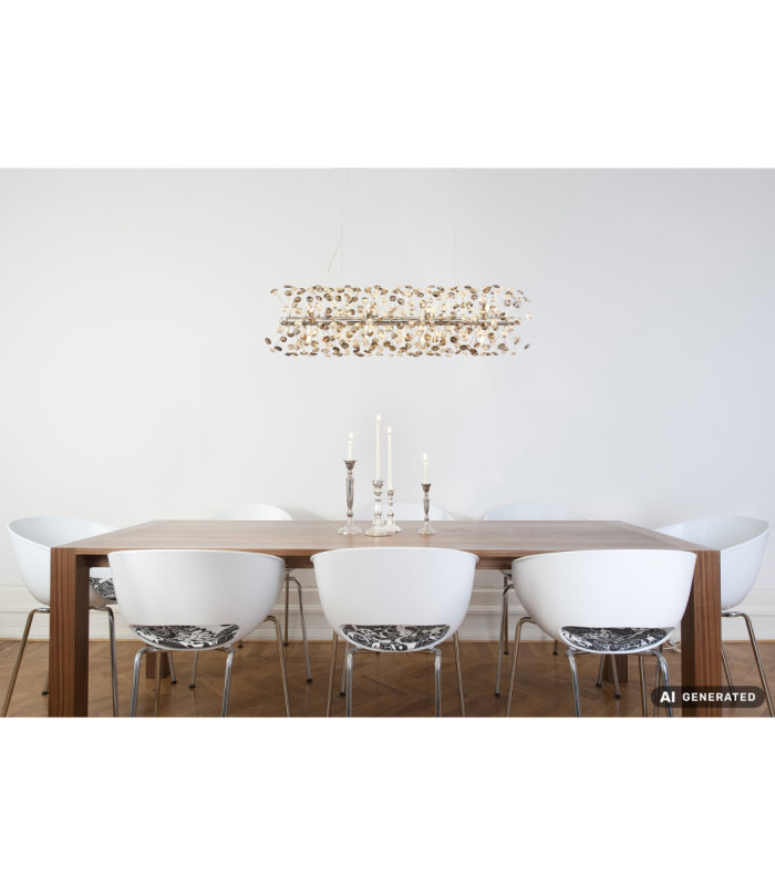Katrina Bar Pendant Ceiling Light Chrome 12x G9 3000K-6