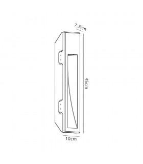 Large Recessed Marker Wall Lamp, 1 x GU10, White Paintable Gypsum, Cut Out: L:453mmxW:103mm - 2