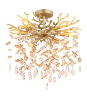 Queena Ceiling Light Matt Gold Colours 6x E14-1