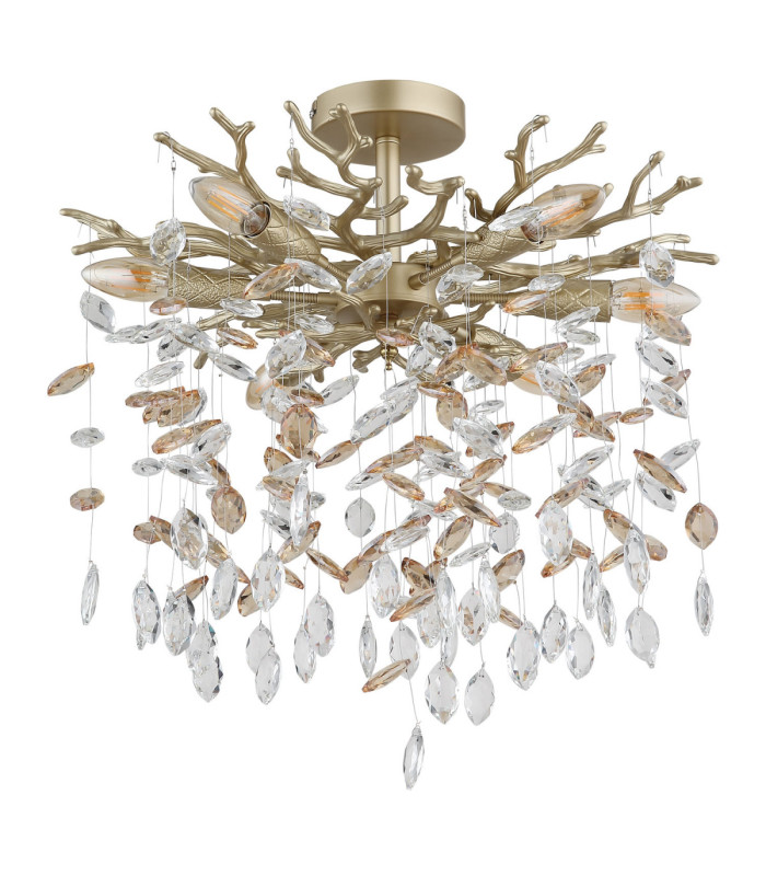 Queena Ceiling Light Matt Gold Colours 6x E14-2
