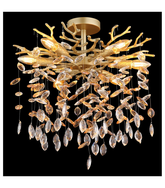 Queena Ceiling Light Matt Gold Colours 6x E14-3