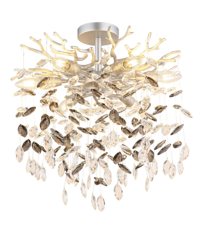 Queena Ceiling Light Matt Silver Colour  6x E14-1