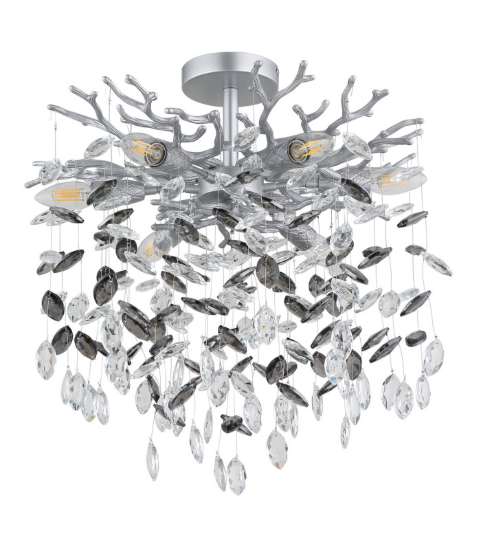 Queena Ceiling Light Matt Silver Colour  6x E14-2
