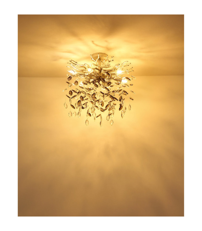 Queena Ceiling Light Matt Silver Colour  6x E14-4