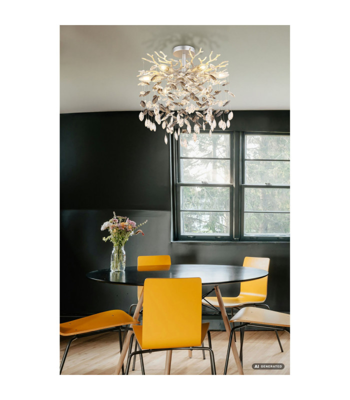 Queena Ceiling Light Matt Silver Colour  6x E14-5