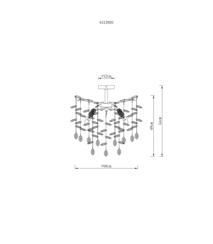Queena Ceiling Light Matt Silver Colour  6x E14-6