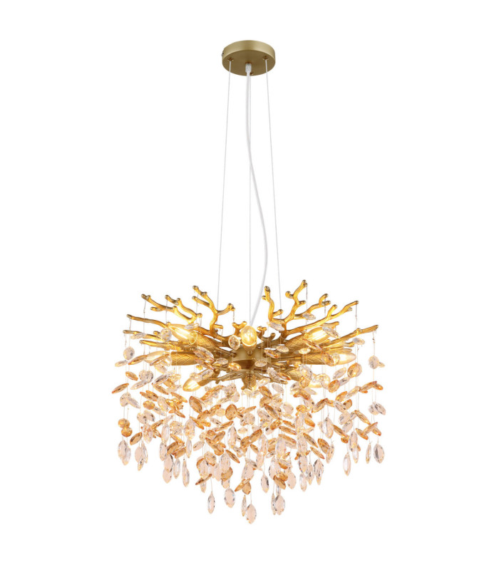 Queena Pendant Ceiling Light Matt Gold Colours 8x E14-1