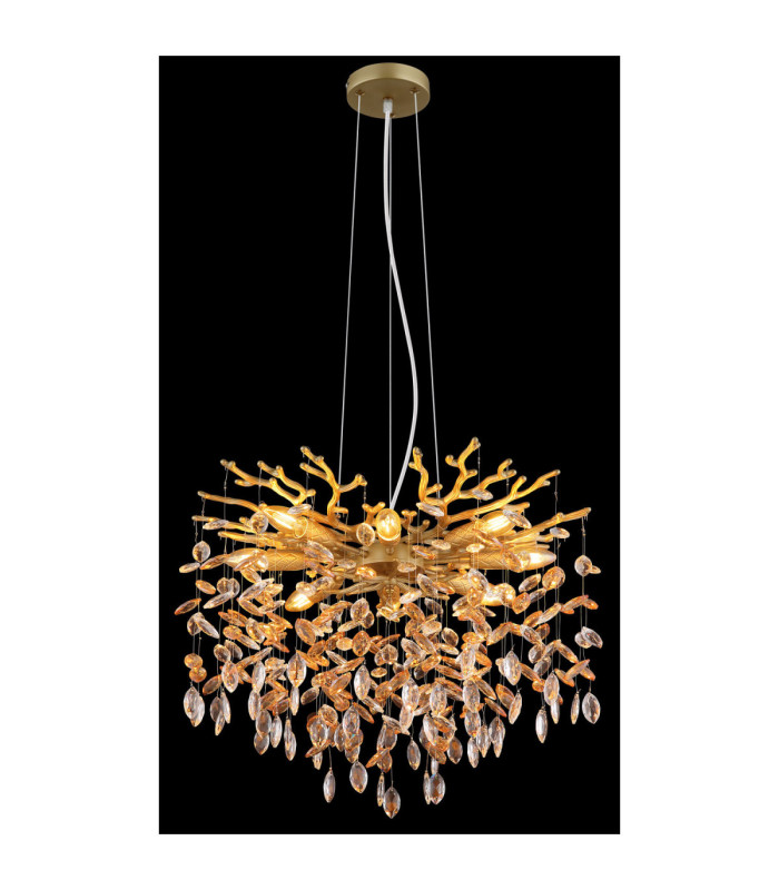 Queena Pendant Ceiling Light Matt Gold Colours 8x E14-3
