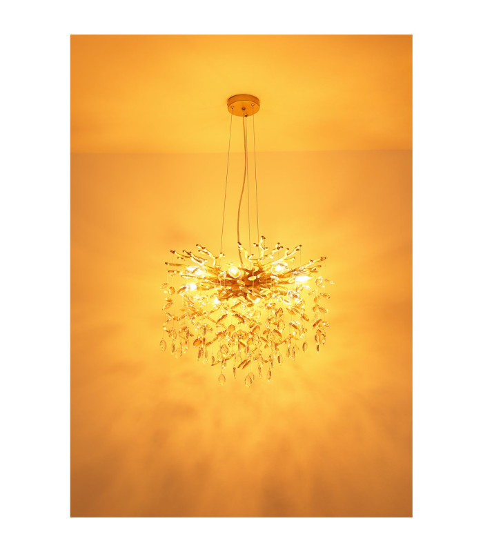 Queena Pendant Ceiling Light Matt Gold Colours 8x E14-4