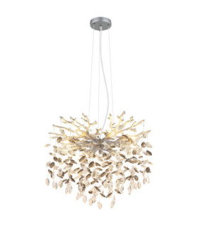 Queena Pendant Ceiling Light Matt Silver Colour  8x E14-1
