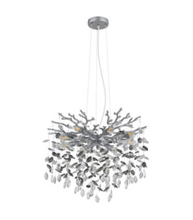 Queena Pendant Ceiling Light Matt Silver Colour  8x E14-2