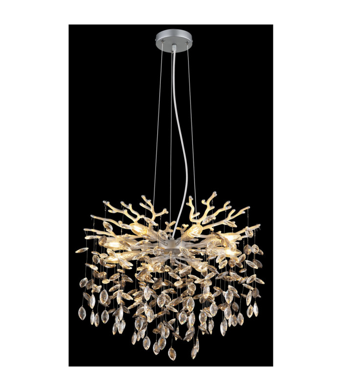 Queena Pendant Ceiling Light Matt Silver Colour  8x E14-3