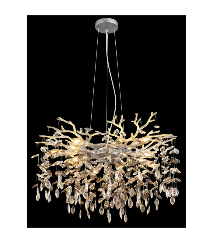 Queena Pendant Ceiling Light Matt Silver Colour  10x E14-3